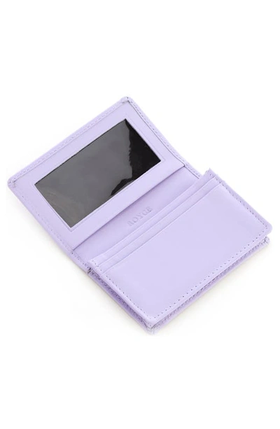 Shop Royce New York Leather Card Case In Lavender - Silver