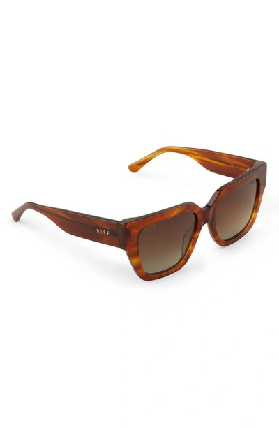 Shop Diff Remi Ii 53mm Polarized Square Sunglasses In Brown Gradient
