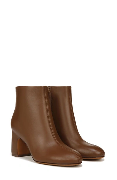 Vince Terri Leather Block-heel Booties In Coriander