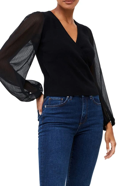 Shop French Connection Mozart Melondy Long Sleeve Top In 02-blackout