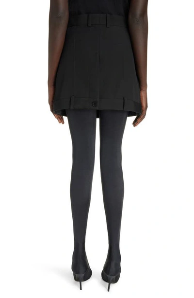 Shop Balenciaga Deconstructed Wool Trouser Skirt In Black