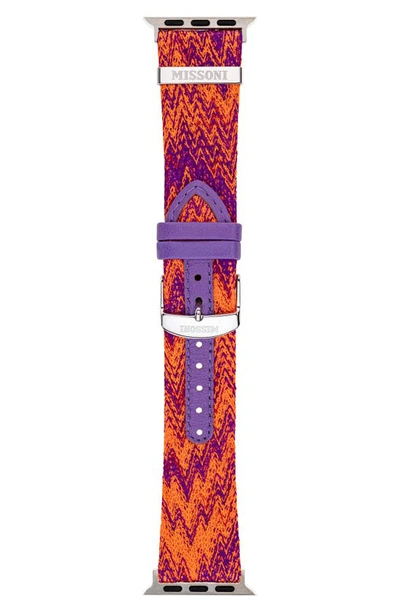 Shop Missoni Multicolor Authentic Zigzag 24mm Textile Apple Watch® Watchband In Multicolor Pink