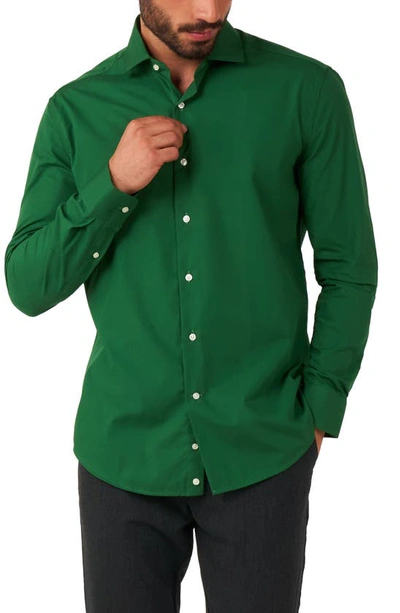 Shop Opposuits Glorious Green Solid Button-up Shirt