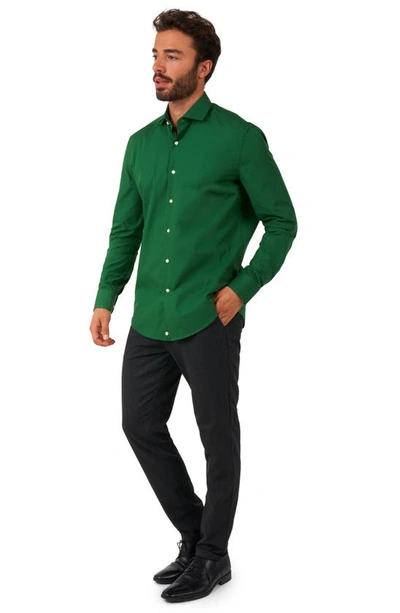 Opposuits Glorious Green Solid Button-up Shirt In Green