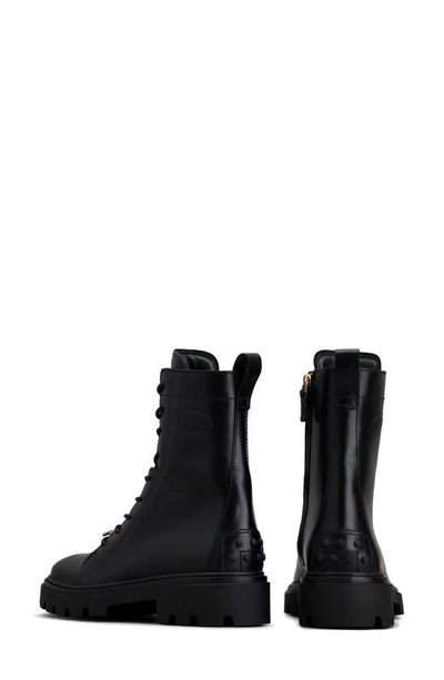 Shop Tod's Combat Boot In Black