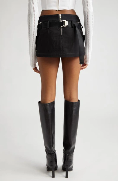 Shop Dion Lee Belt Bag Organic Cotton Blend Miniskirt In Black
