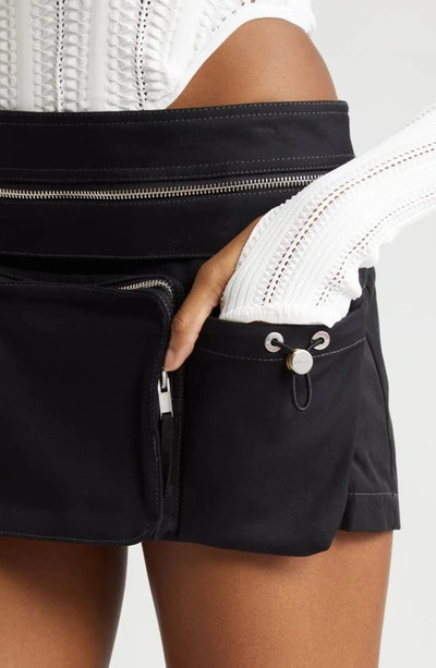 Shop Dion Lee Belt Bag Organic Cotton Blend Miniskirt In Black