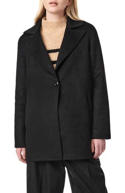 Shop Bernardo Double Face Single Breasted Jacket In Black