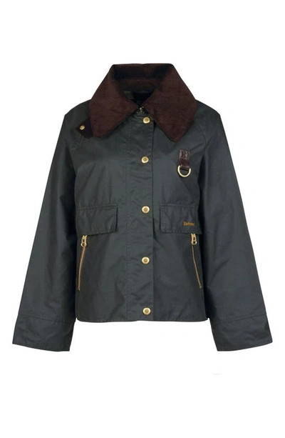Shop Barbour Catton Waxed Cotton Jacket In Sage/ Ancient