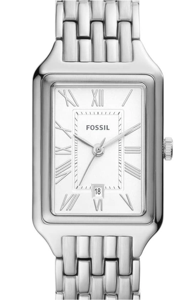 Fossil Women's Raquel Silver-tone Stainless Steel Bracelet Watch, 23mm In Silver