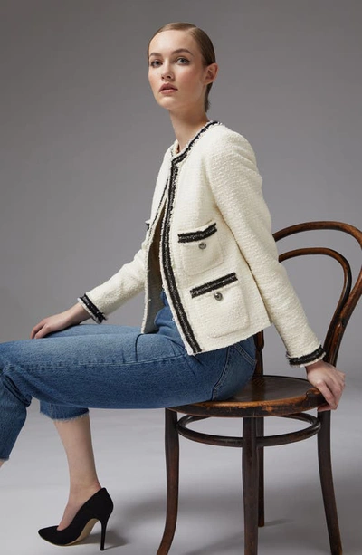 Lk Bennett Charlee Tweed Jacket In Cream