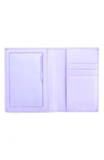 Shop Royce New York Leather Vaccine Card & Passport Holder In Lavender- Gold Foil
