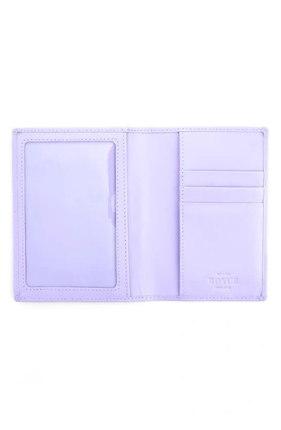 Royce New York Leather Vaccine Card & Passport Holder In Lavender- Gold Foil