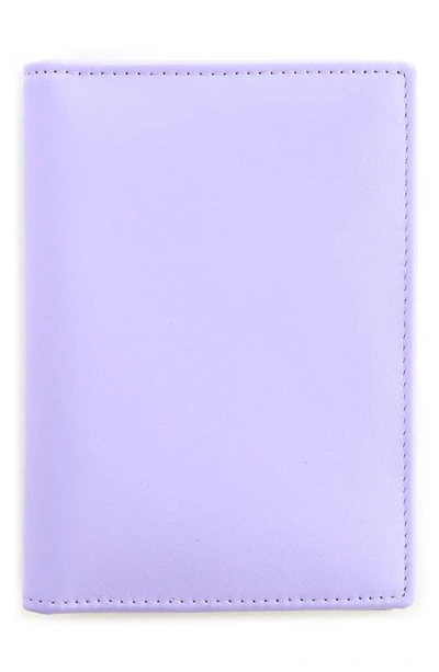 Shop Royce New York Leather Vaccine Card & Passport Holder In Lavender - Silver Foil