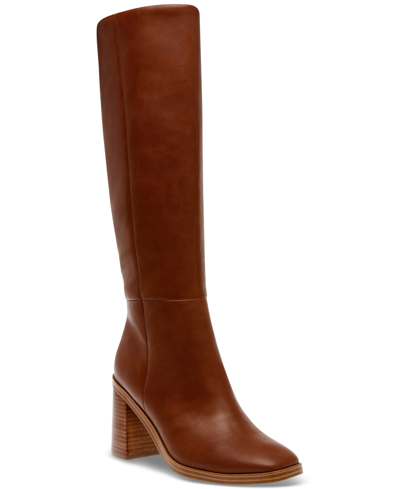 Shop Dv Dolce Vita Women's Flapper Knee-high Block-heel Dress Boots In Luggage