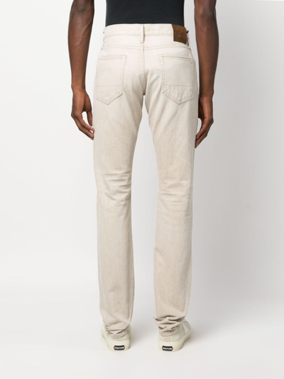 Shop Tom Ford Mid-rise Straight-leg Jeans In Neutrals