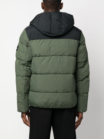 Shop Calvin Klein Logo-patch Padded Jacket In Green