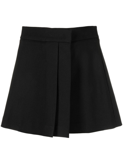 Shop Blumarine High-waisted Pleated Skirt In Black