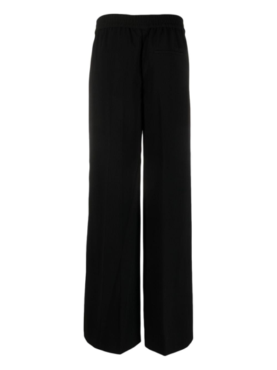 Shop Calvin Klein Wide-leg Twill-weave Trousers In Black