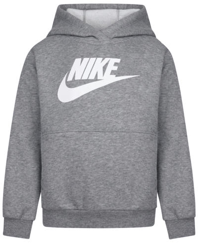 Shop Nike Little Boys Sportswear Club Fleece Pullover Hoodie In Dark Gray Heather