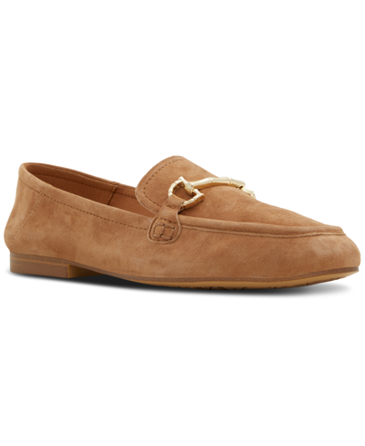 Shop Aldo Women's Accolade Slip-on Tailored Bit Loafers In Tan Suede