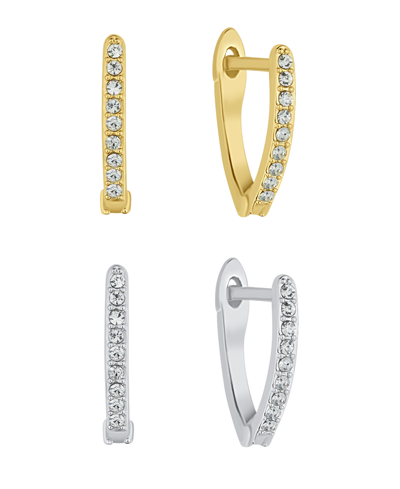 Shop And Now This Clear Crystal Hoop Earring Set In Gold Plated And Silver Plated