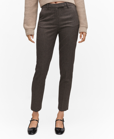Shop Mango Women's Skinny Suit Pants In Gray