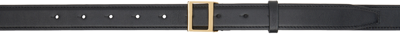 Shop Acne Studios Black Leather Buckle Belt In Bw8 Black/gold