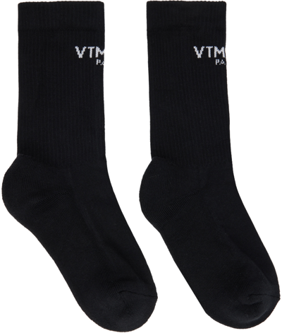 Vtmnts Black Logo Socks In Black