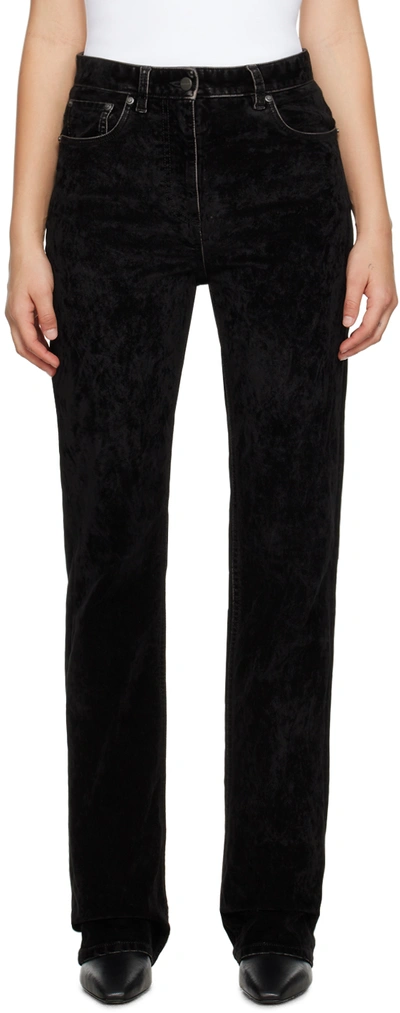 Shop Ferragamo Black 5-pocket Trousers In 001 Nero
