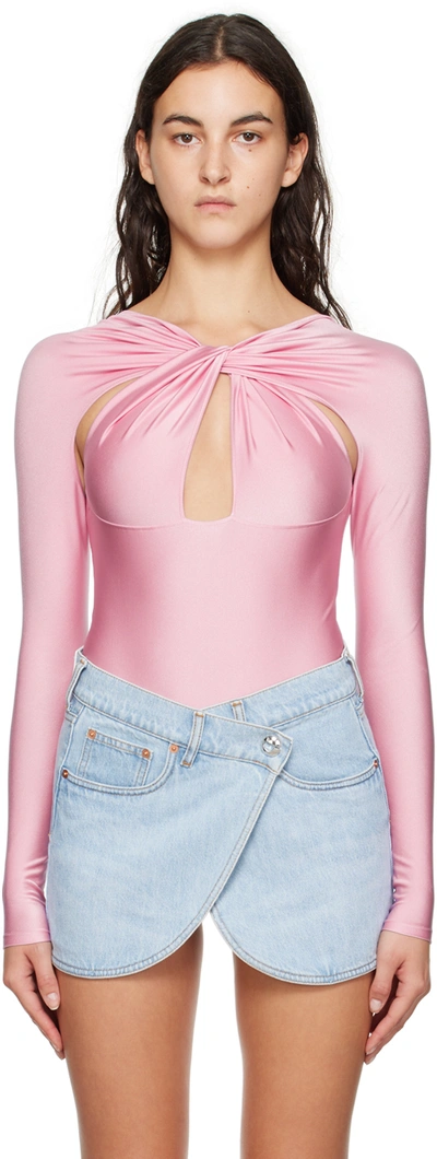 Shop Coperni Pink Cutout Bodysuit