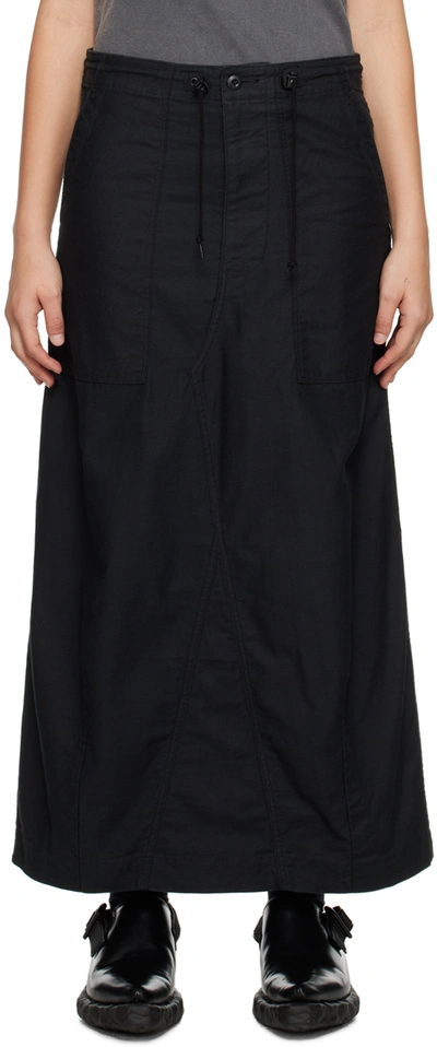 Shop Needles Black String Fatigue Midi Skirt In C-black