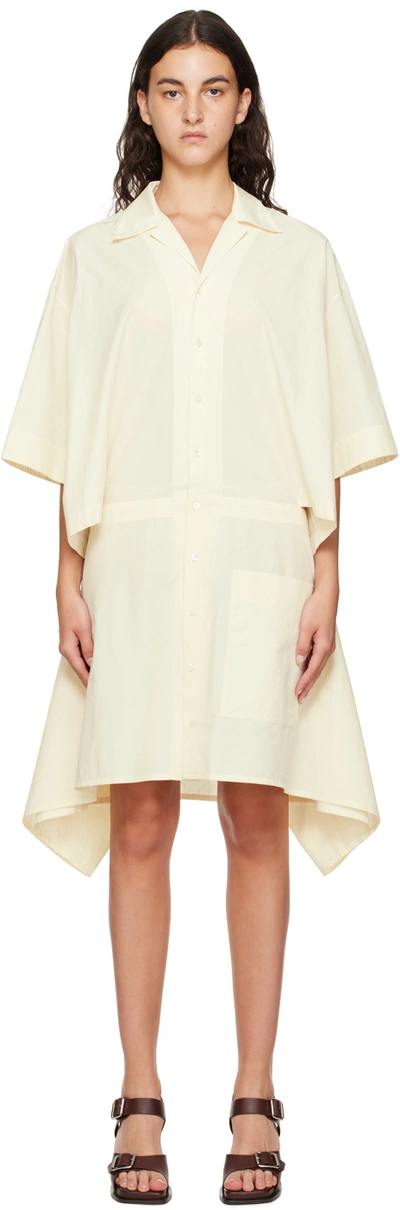 Shop Lemaire Off-white Amovible Midi Dress In Wh054 Ecru