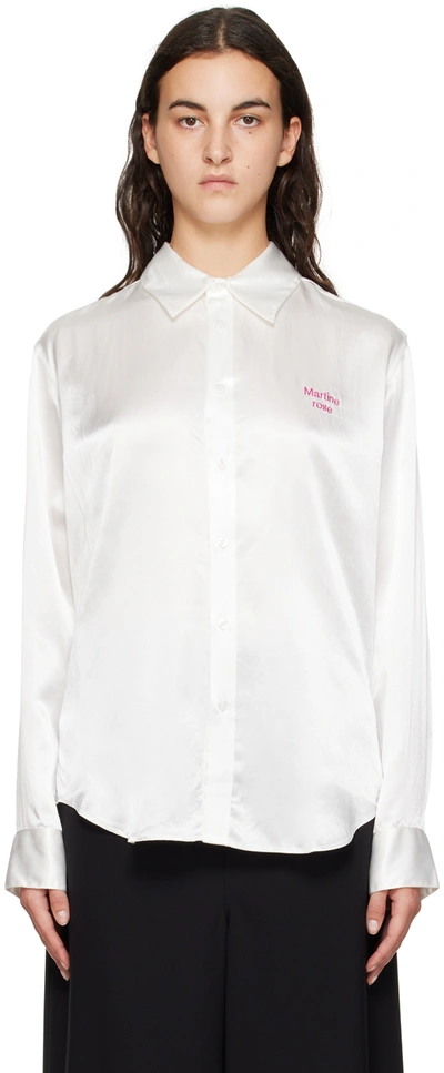 Shop Martine Rose White Embroidered Shirt In Off White