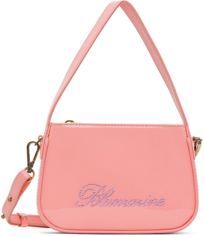 Shop Blumarine Pink Small Rhinestone Bag In N0729 Bubblegum