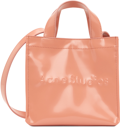 Shop Acne Studios Pink Mini Logo Bag In Salmon Pink