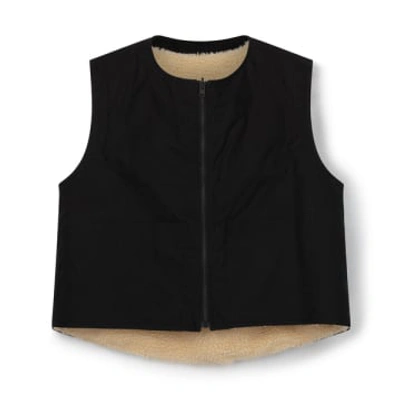 Shop Kate Sheridan Black Wax/cream Sherpa Lumber Vest
