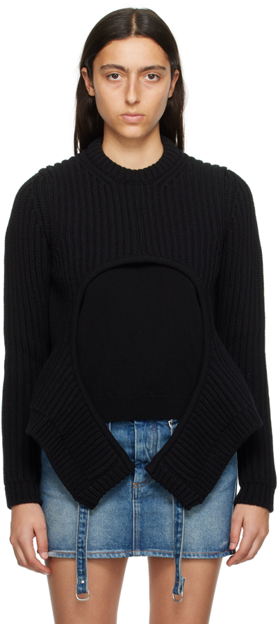 Shop Off-white Black Meteor Cut Out Sweater