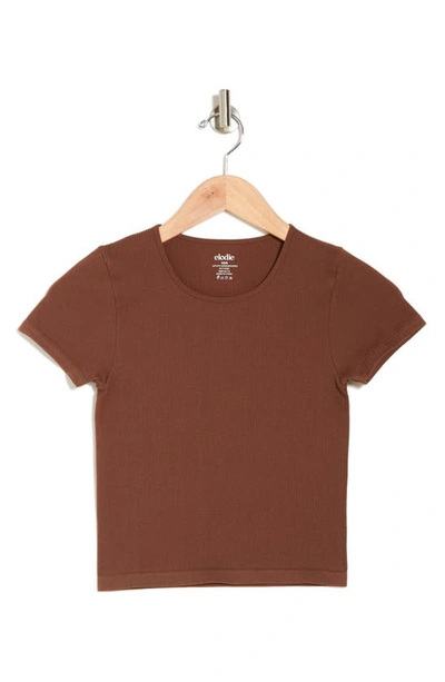 Shop Elodie Short Sleeve Seamless T-shirt In Dk.brown