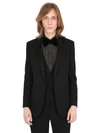 SAINT LAURENT 羊毛绉纱礼服夹克, 黑色,64I25Z053-MTAwMA2
