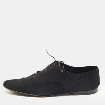 Pre-owned Dior Black Suede Lace Up Oxfords Size 41