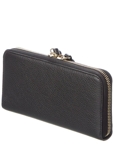 Shop Chloé Alphabet Leather Zip Around Wallet In Black