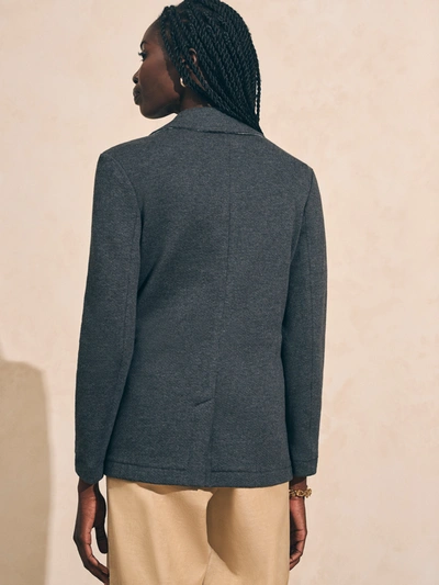 Faherty Inlet Knit Blazer In Black Sky Melange
