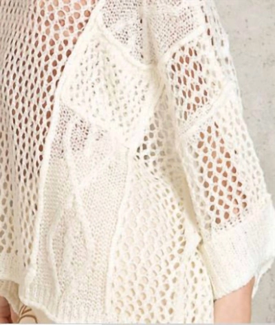 Shop Pol Contrast Knit Spring Sweater In White