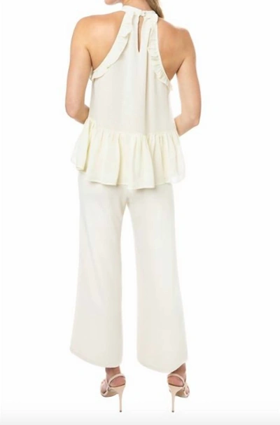 Julie Brown Ruffle Tank Top In Ivory Cream In Multi