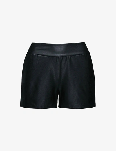 Shop Commando Faux Leather Relaxed Short In Black