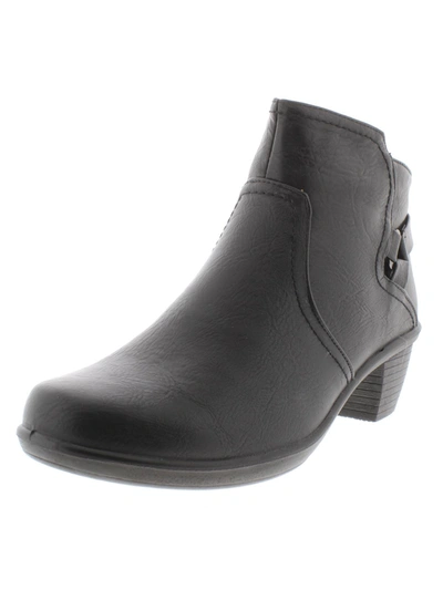 Shop Easy Street Dawnta Womens Faux Leather Heels Booties In Grey