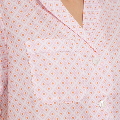 Shop Derek Rose Ledbury Geometric Print Cotton Short Pajama Set In Pink