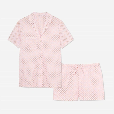 Shop Derek Rose Ledbury Geometric Print Cotton Short Pajama Set In Pink