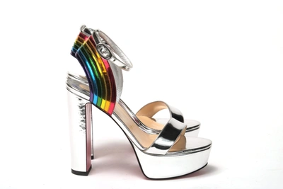 Shop Christian Louboutin /multi Arendisc Alta Platform Women's Heel In Silver